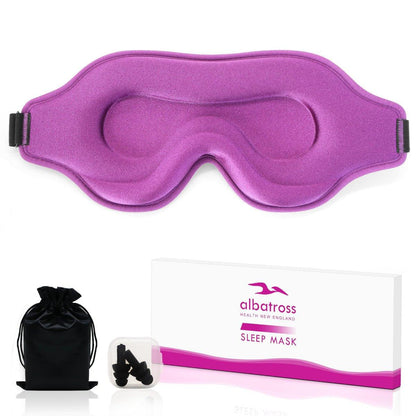 Schlafmaske für Männer und Frauen – Memory-Schaum-Augenmaske für Seitenschläfer, verstellbare Schlafmaske mit Augenabdeckung für völlige Dunkelheit, Reise-Blickdichte Maske (Lila)