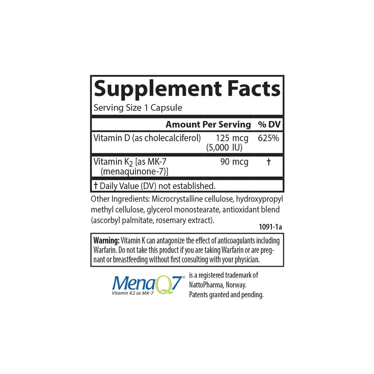 Carlson Super D3 + K2, 125 mcg (5000 IE) Vitamin D3, 90 mcg Vitamin K2 als MK-7, Knochenunterstützung, Kalziumaufnahme, 45 vegetarische Kapseln