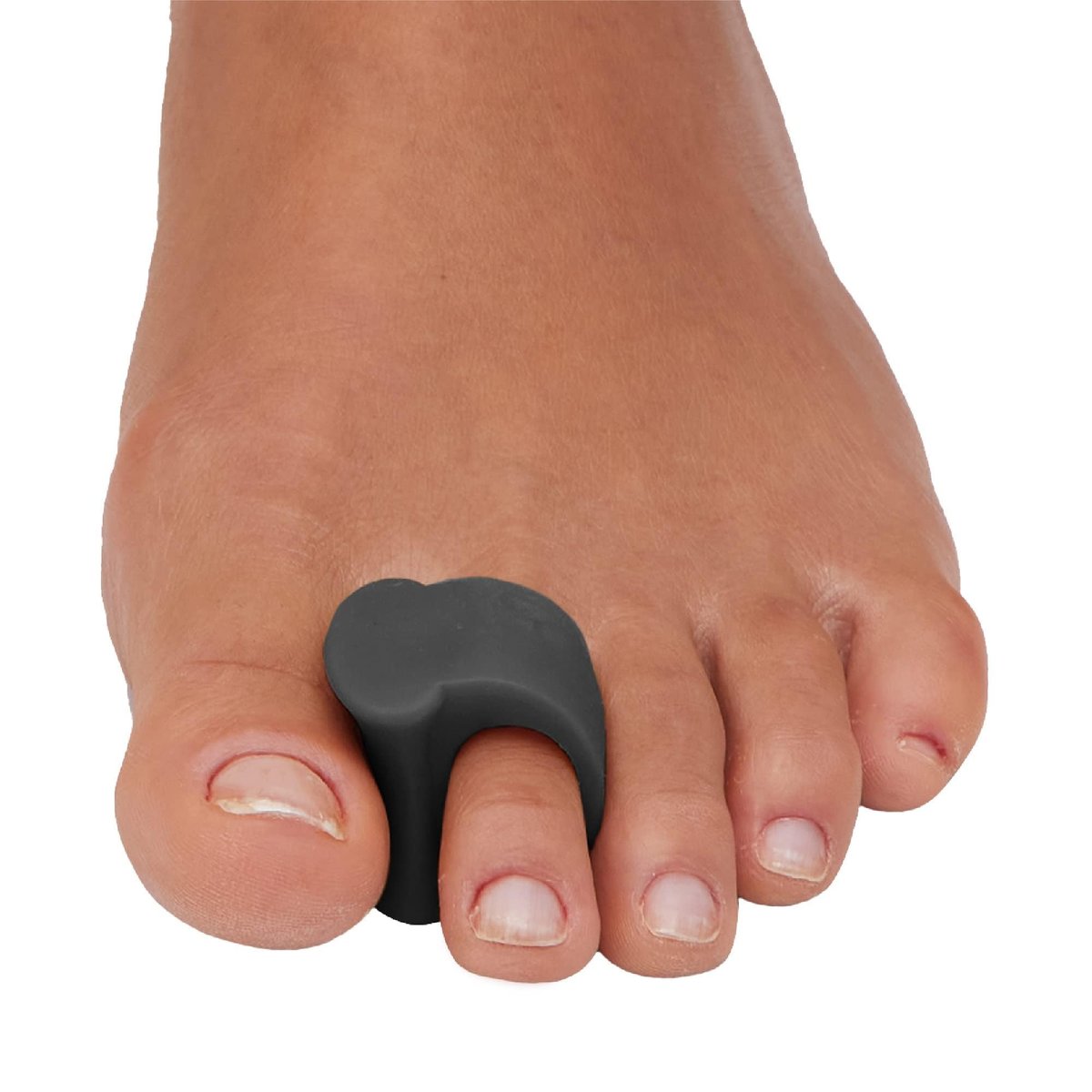 ZenToes Gel-Zehenspreizer für überlappende Zehen, Hallux Valgus, Großzehenausrichtung, Korrektur und Abstandshalter - 4er-Pack (Schwarz)