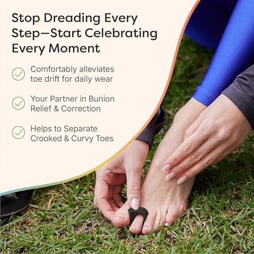 ZenToes Gel-Zehenspreizer für überlappende Zehen, Hallux Valgus, Großzehenausrichtung, Korrektur und Abstandshalter - 4er-Pack (Schwarz)