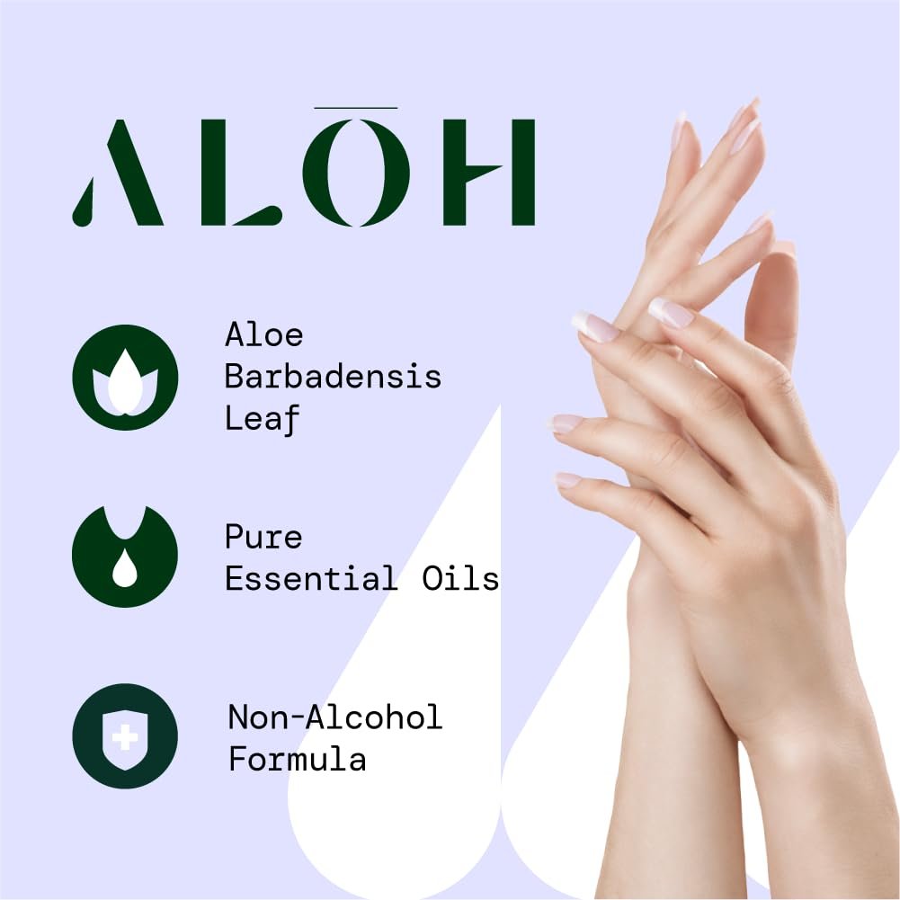 ALŌH Skin - Hautschonende Desinfektionstücher für die Hände – Pfefferminze + Eukalyptus Aloe (1 Box mit 20 einzeln verpackten Tüchern)