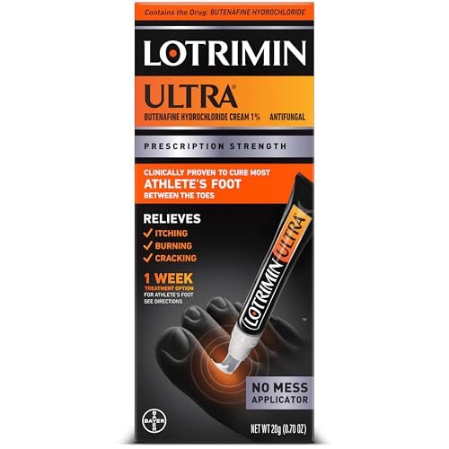 Lotrimin Ultra Fußpilz Creme mit No-Touch-Applikator, 1-Wochen-Behandlung, verschreibungspflichtige Stärke, Butenafinhydrochlorid 1%, 20 g