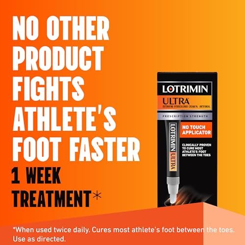 Lotrimin Ultra Fußpilz Creme mit No-Touch-Applikator, 1-Wochen-Behandlung, verschreibungspflichtige Stärke, Butenafinhydrochlorid 1%, 20 g