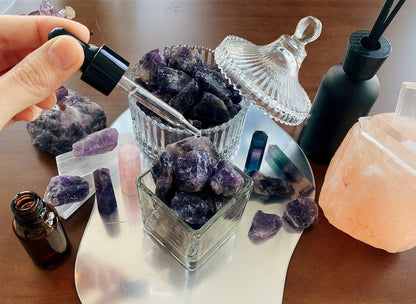QINJIEJIE Amethyst Rohkristalle, rohe natürliche Heilsteine, große 1" Bulk raue Quarzsteine zum Polieren, Tumbler, Cabbing, Brunnen Dekoration, Wicca Reiki Steine
