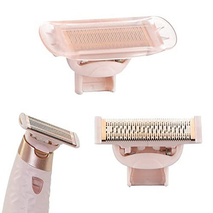 Flawless Nu Rasierer Ersatzköpfe, Roségold plattierter Körper mit Abdeckungen, kompatible Haarentfernungsköpfe für Finishing Touch Damenrasierer (2 Stück)