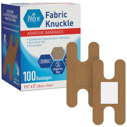 MED PRIDE 100 sterile Fingerverband-Pflaster aus Stoff – Latex- und gummi-frei, hypoallergen, 1,5 x 3 Zoll