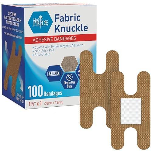 MED PRIDE 100 sterile Fingerverband-Pflaster aus Stoff – Latex- und gummi-frei, hypoallergen, 1,5 x 3 Zoll