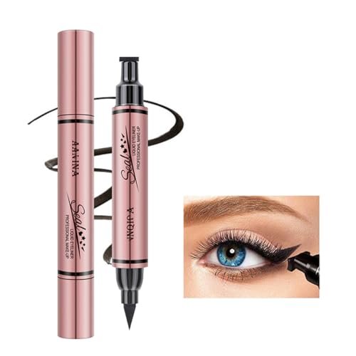 Jumbo Dual Ended Eyeliner - Flüssiger schwarzer Lidstrich mit Wing-Stempel & Präzisionsspitze, wasserfest, für perfekte Katzenaugen