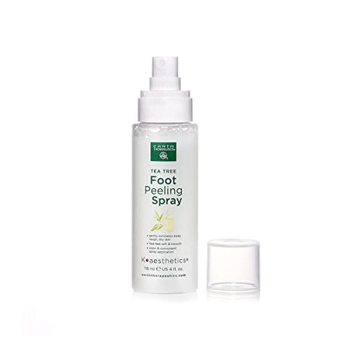 Earth Therapeutics Tea Tree Fußpeeling-Spray – Praktisches Spray zum Wegpellen von Hornhaut – Beruhigende Botanicals mit australischem Teebaumöl – Peeling für trockene, raue Haut