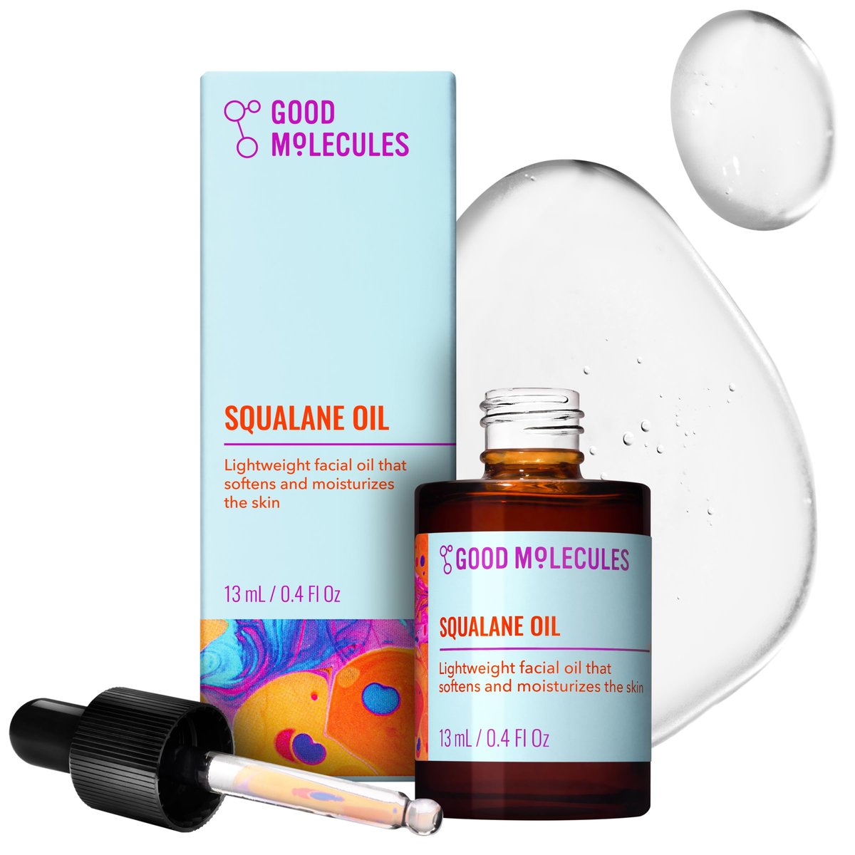 Good Molecules Squalane Oil – 100 % natürliches Squalanöl, nicht fettender Feuchtigkeitsspender für Gesicht, Haut und Haar – hautstraffende, ultrafeuchtigkeitsspendende Gesichtspflege