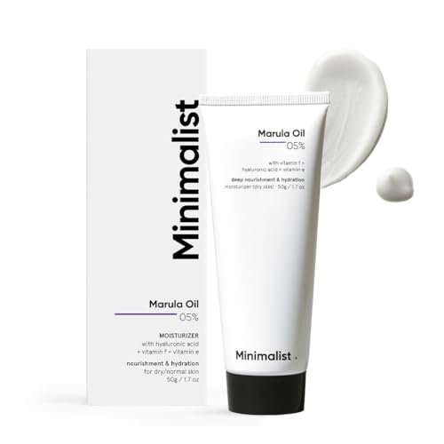 Minimalist Gesichtscreme für trockene Haut | Marulaöl 5% mit Hyaluronsäure für tiefe Nährstoffversorgung & Feuchtigkeit | Feuchtigkeitsspendende Gesichtscreme | Für Frauen & Männer | 1,7 Unzen / 50 g