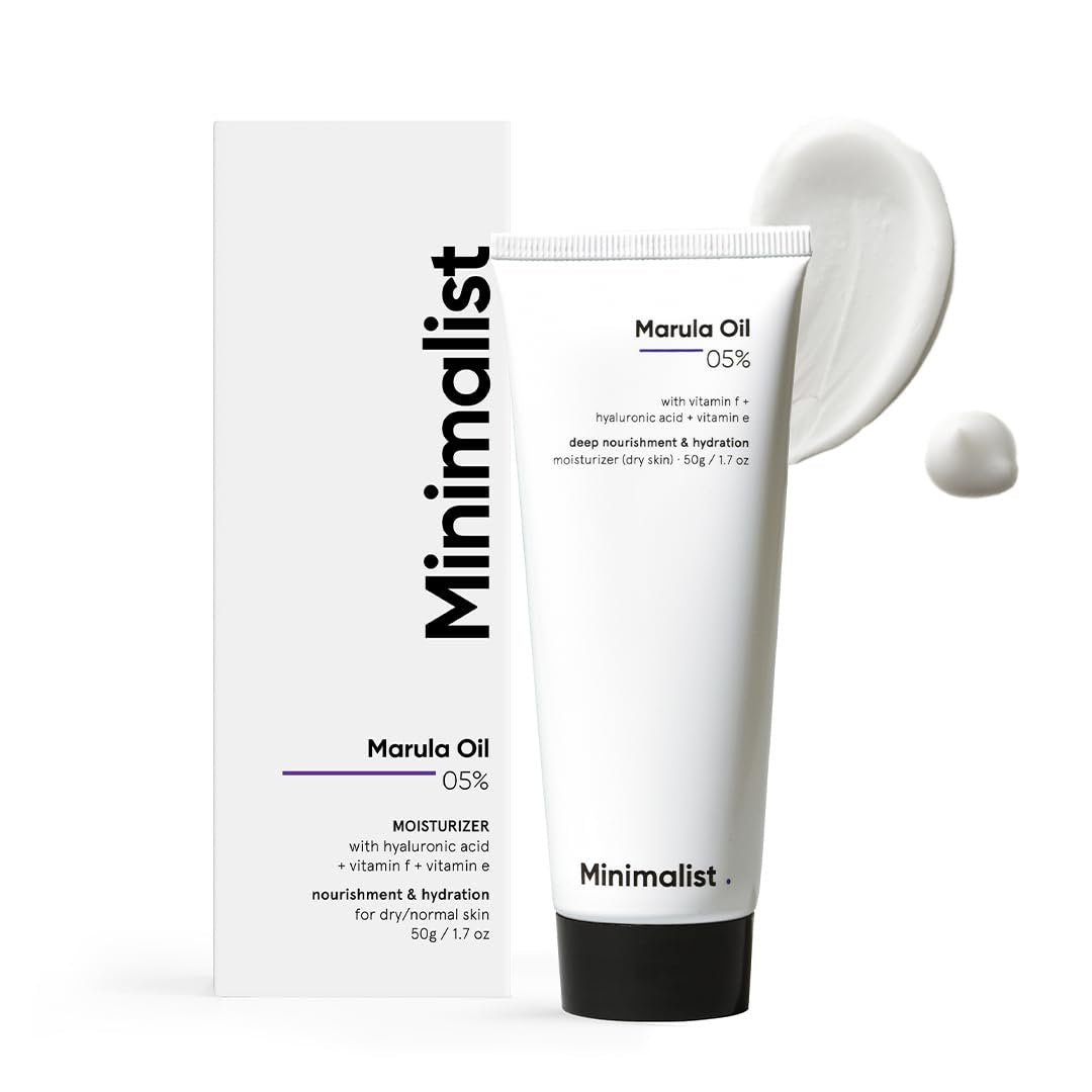 Minimalist Gesichtscreme für trockene Haut | Marulaöl 5% mit Hyaluronsäure für tiefe Nährstoffversorgung & Feuchtigkeit | Feuchtigkeitsspendende Gesichtscreme | Für Frauen & Männer | 1,7 Unzen / 50 g