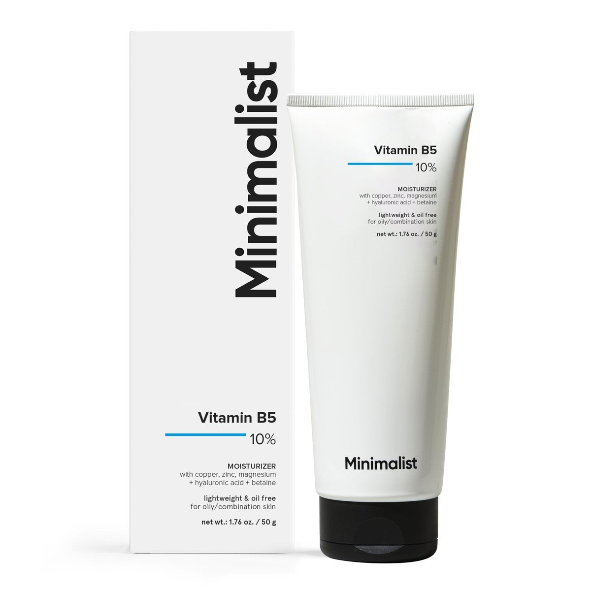 Minimalist Vitamin B5 10% Feuchtigkeitsgel für fettige & zu Akne neigende Haut | Ölfrei, schnell einziehend, leicht | Für Frauen & Männer | 1,7 Oz / 50 g