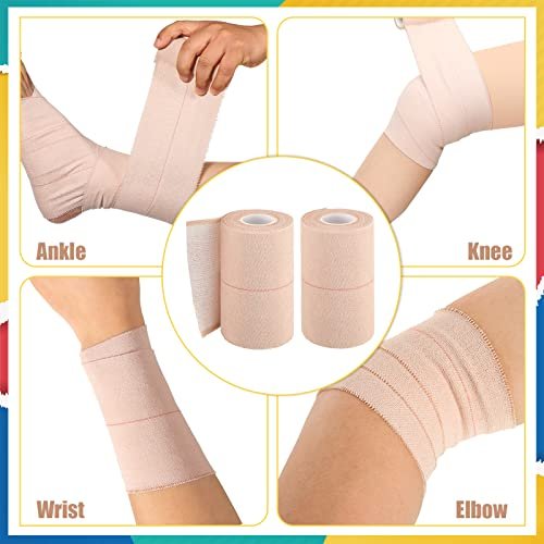 BBTO 4 Rollen Elastisches Klebeband, Selbstklebender Verband, Flexible Stretchbandage für Sport, Knöchel, Knie und Handgelenk, Tierpflege, 5 Yard (4 Zoll Breite)