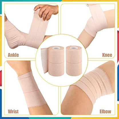 BBTO 4 Rollen Elastisches Klebeband, Selbstklebender Verband, Flexible Stretchbandage für Sport, Knöchel, Knie und Handgelenk, Tierpflege, 5 Yard (4 Zoll Breite)