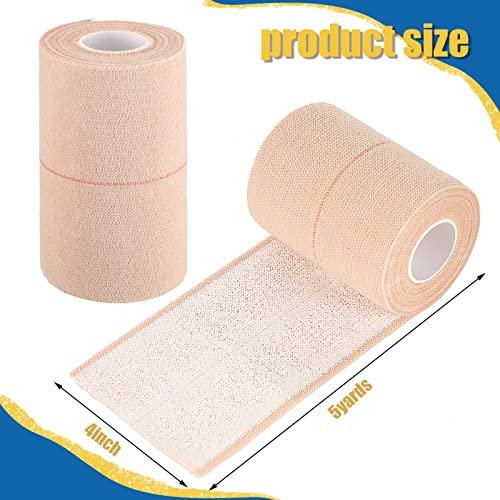 BBTO 4 Rollen Elastisches Klebeband, Selbstklebender Verband, Flexible Stretchbandage für Sport, Knöchel, Knie und Handgelenk, Tierpflege, 5 Yard (4 Zoll Breite)