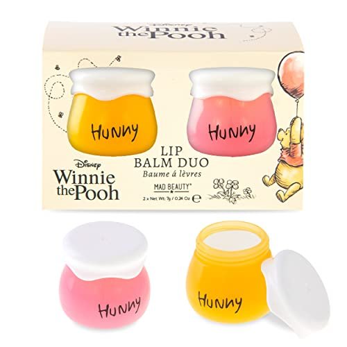 Mad Beauty Disney Winnie Puuh Honigtopf Lippenbalsam Duo | Vanille & Honig Duft | Tierversuchsfrei | Geschenk für Frauen, Erwachsene und Kinder