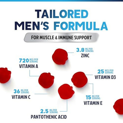 Multivitamin für Männer – Tägliche Vitamin-Gummis mit Vitamin D, B-Vitaminen, Zink & mehr – Unterstützung für Energie, Gedächtnis, Fokus und Immunsystem – 13 essentielle Vitamine & Mineralstoffe – 60 Kapseln