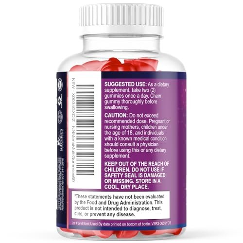 Multivitamin für Männer – Tägliche Vitamin-Gummis mit Vitamin D, B-Vitaminen, Zink & mehr – Unterstützung für Energie, Gedächtnis, Fokus und Immunsystem – 13 essentielle Vitamine & Mineralstoffe – 60 Kapseln