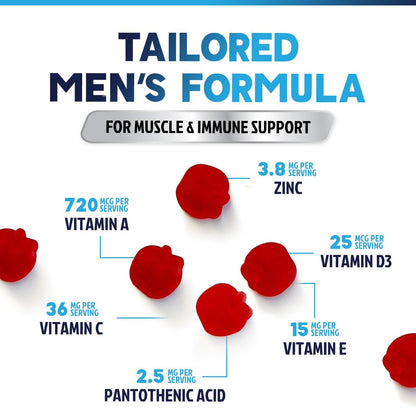 Multivitamin für Männer – Tägliche Vitamin-Gummis mit Vitamin D, B-Vitaminen, Zink & mehr – Unterstützung für Energie, Gedächtnis, Fokus und Immunsystem – 13 essentielle Vitamine & Mineralstoffe – 60 Kapseln