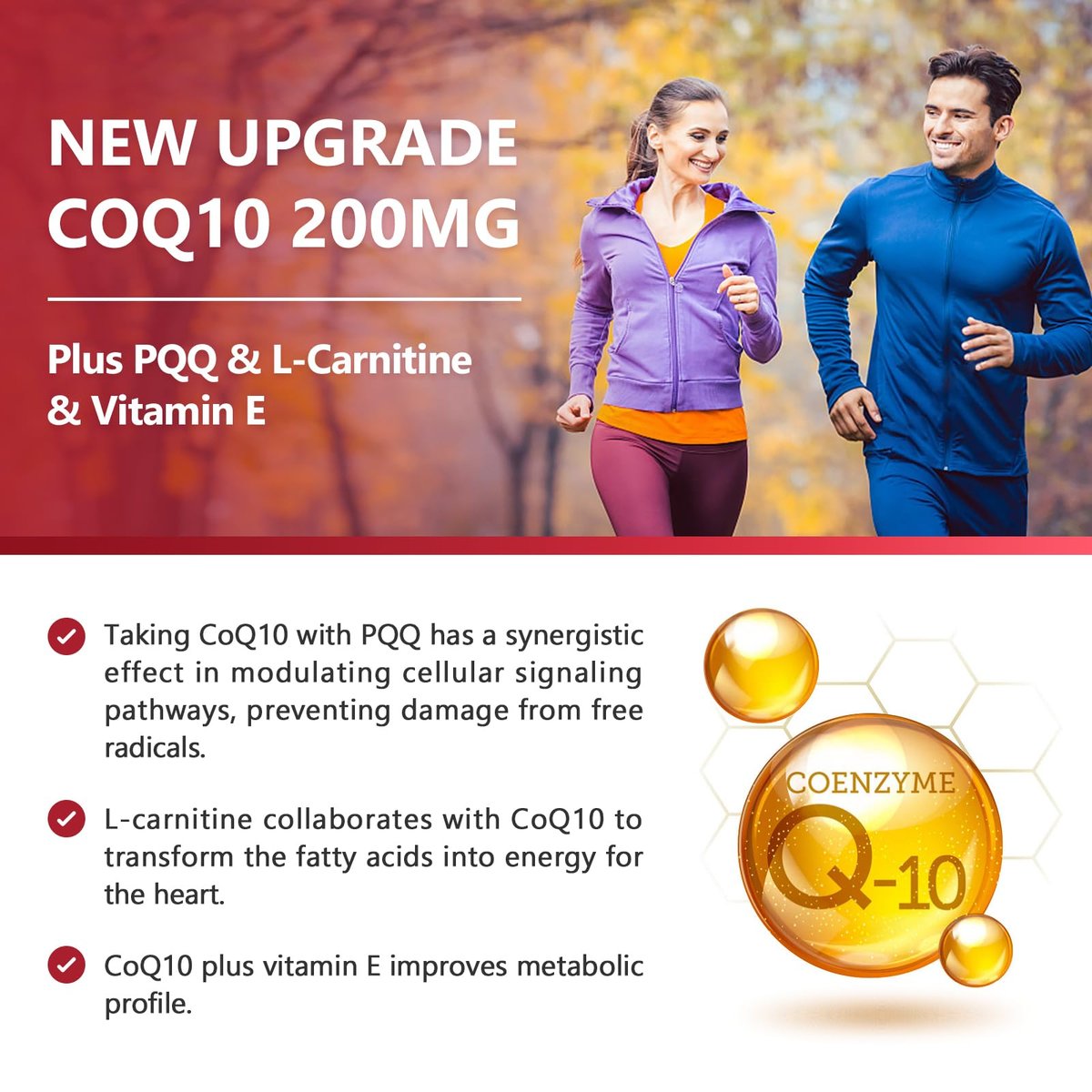 NATURE TARGET CoQ10 200 mg mit PQQ, L-Carnitin & Omega-3 – Hochdosiertes Coenzym Q10 mit BioPerin – Unterstützt Herz, Immunsystem & Zellenergie – 120 Kapseln