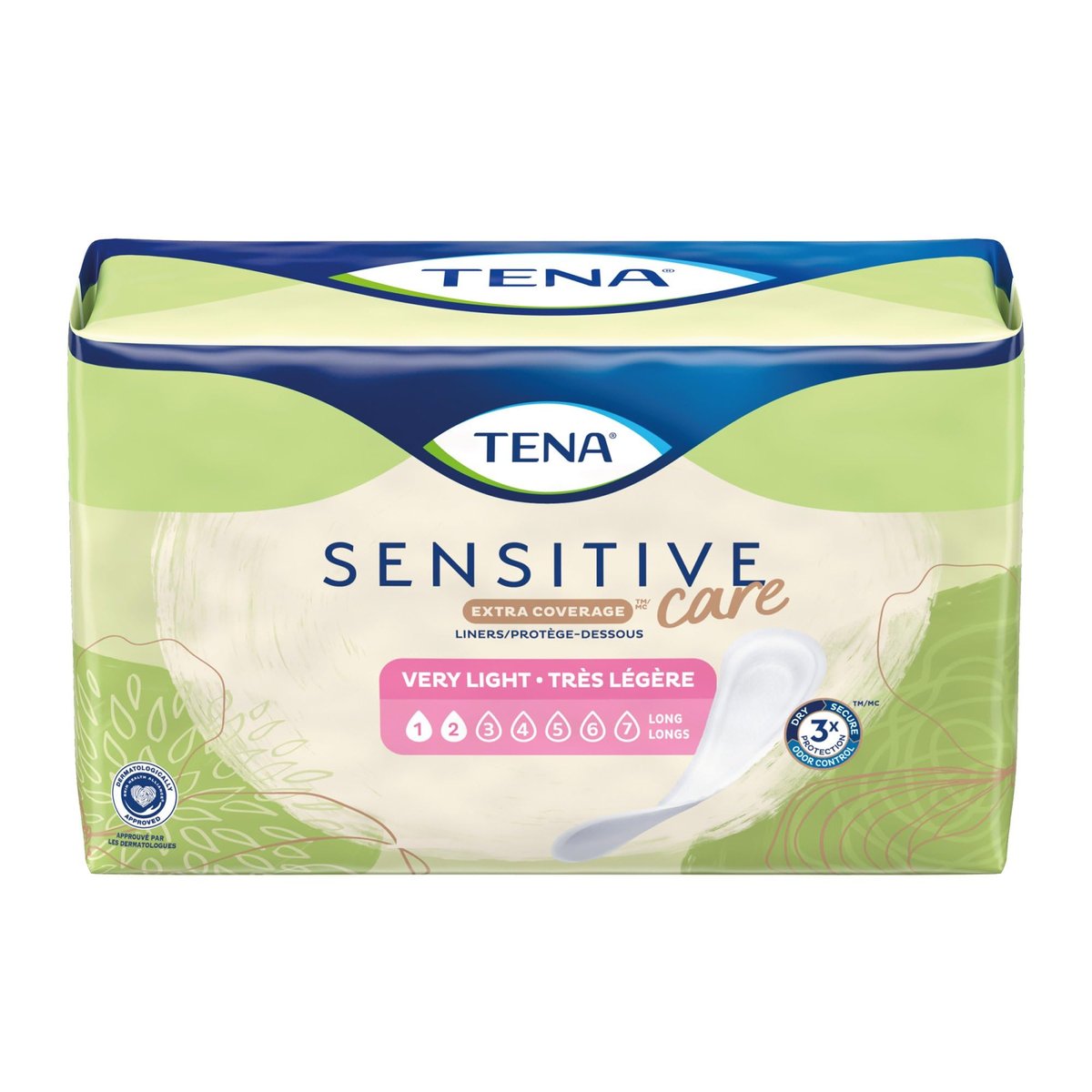 TENA Sensitive Care Extra Coverage Damenbinde sehr leicht lang 9" L 54291, 50 Stück