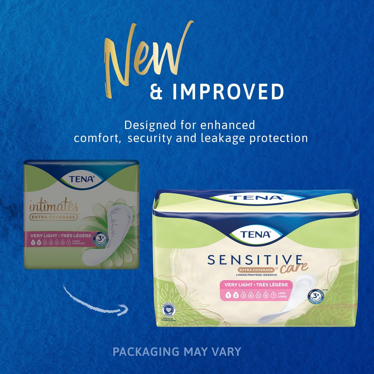 TENA Sensitive Care Extra Coverage Damenbinde sehr leicht lang 9" L 54291, 50 Stück