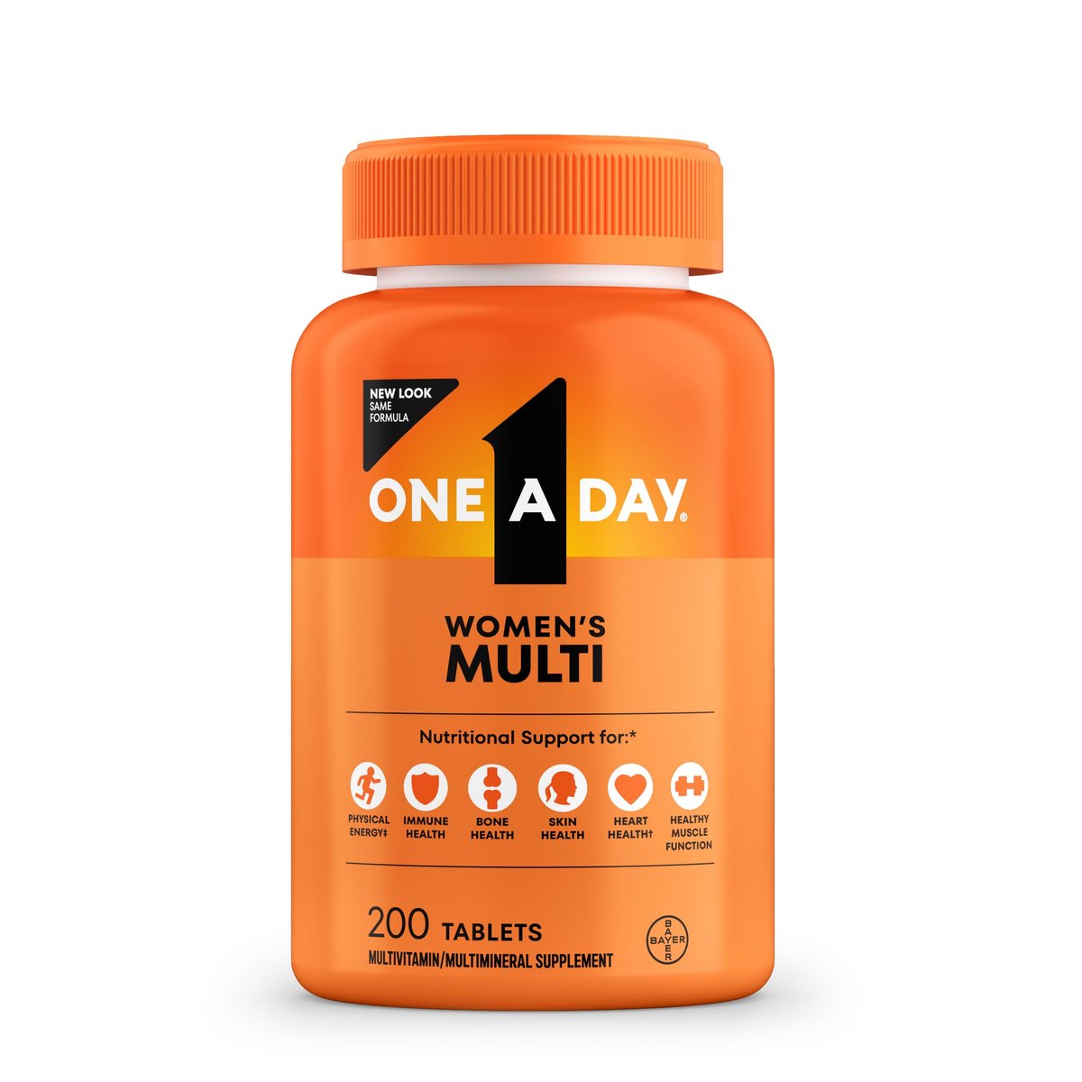 One A Day Multivitamin für Frauen – Tägliche Vitamine mit Biotin, Calcium, Folsäure, Eisen & Zink, Komplette Frauenvitamine, 200 Stück