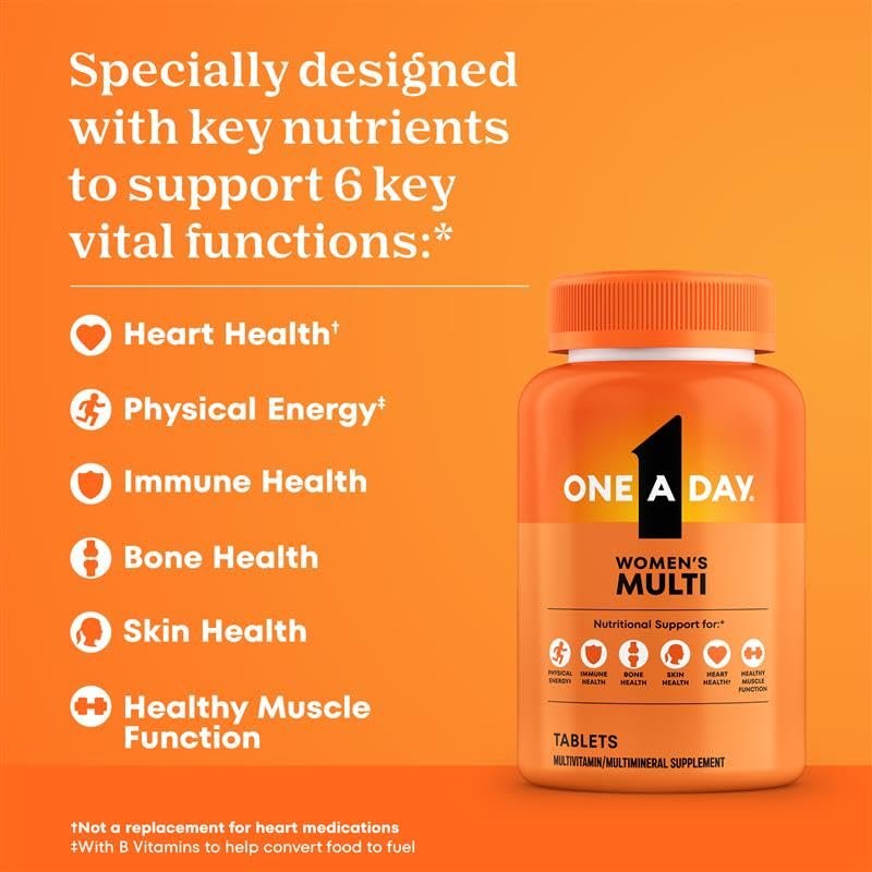 One A Day Multivitamin für Frauen – Tägliche Vitamine mit Biotin, Calcium, Folsäure, Eisen & Zink, Komplette Frauenvitamine, 200 Stück