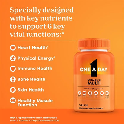One A Day Multivitamin für Frauen – Tägliche Vitamine mit Biotin, Calcium, Folsäure, Eisen & Zink, Komplette Frauenvitamine, 200 Stück