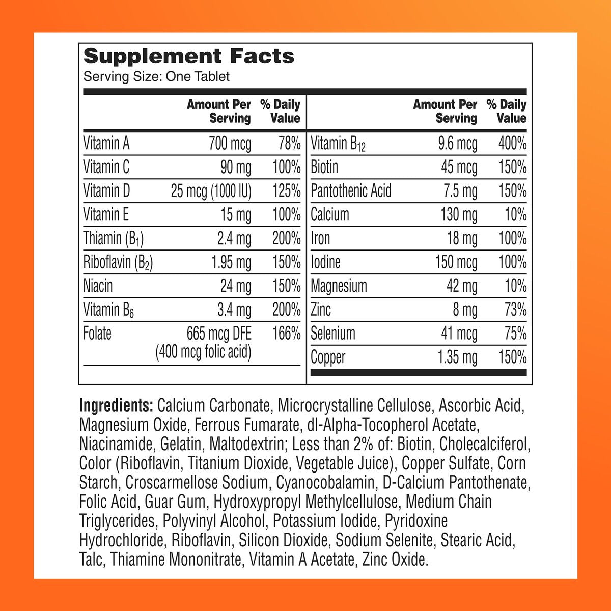One A Day Multivitamin für Frauen – Tägliche Vitamine mit Biotin, Calcium, Folsäure, Eisen & Zink, Komplette Frauenvitamine, 200 Stück