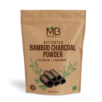 MB Herbals Aktivkohle aus Bambus 3,5 oz (100 g) | Lebensmittelechte Kohle zum Backen, für Haut- und Haarpflege