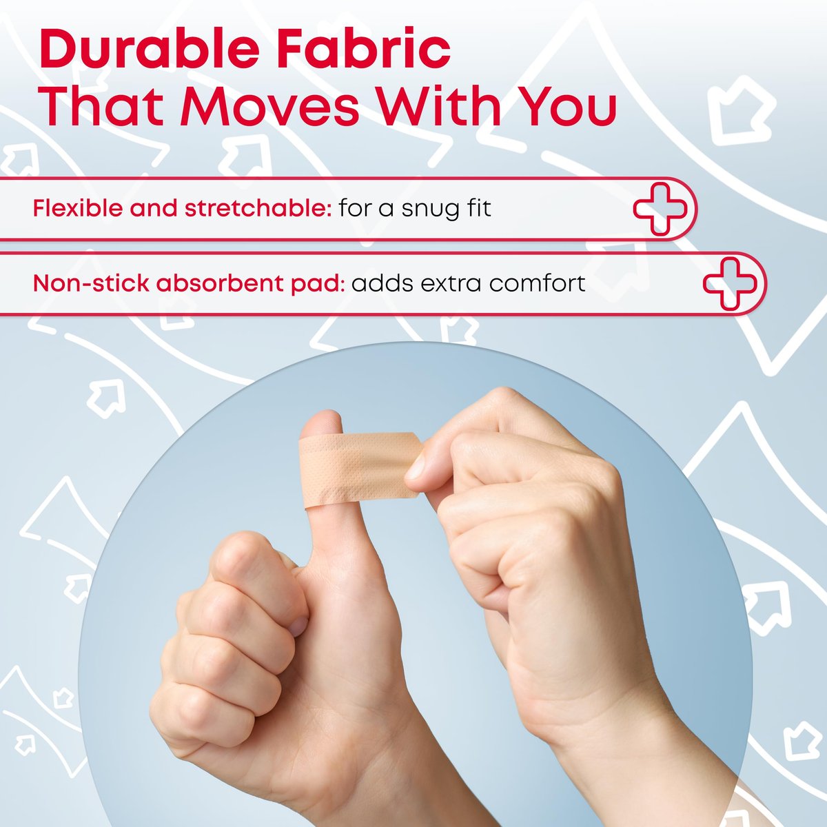 Ever Ready First Aid 1 x 3 Zoll Stoffpflaster, latexfrei, dehnbar – 100 Stück