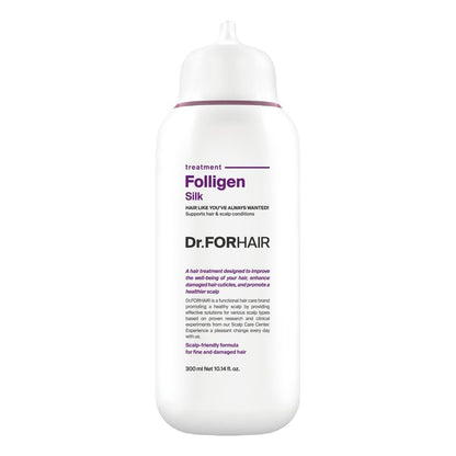 DR.FORHAIR Folligen Silk Treatment – Koreanische Haarkur für trockenes & geschädigtes Haar – Kopfhautbehandlung & Haarmaske für kräftigeres & voller aussehendes Haar, 300 ml