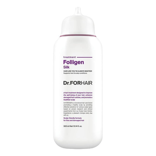 DR.FORHAIR Folligen Silk Treatment – Koreanische Haarkur für trockenes & geschädigtes Haar – Kopfhautbehandlung & Haarmaske für kräftigeres & voller aussehendes Haar, 300 ml