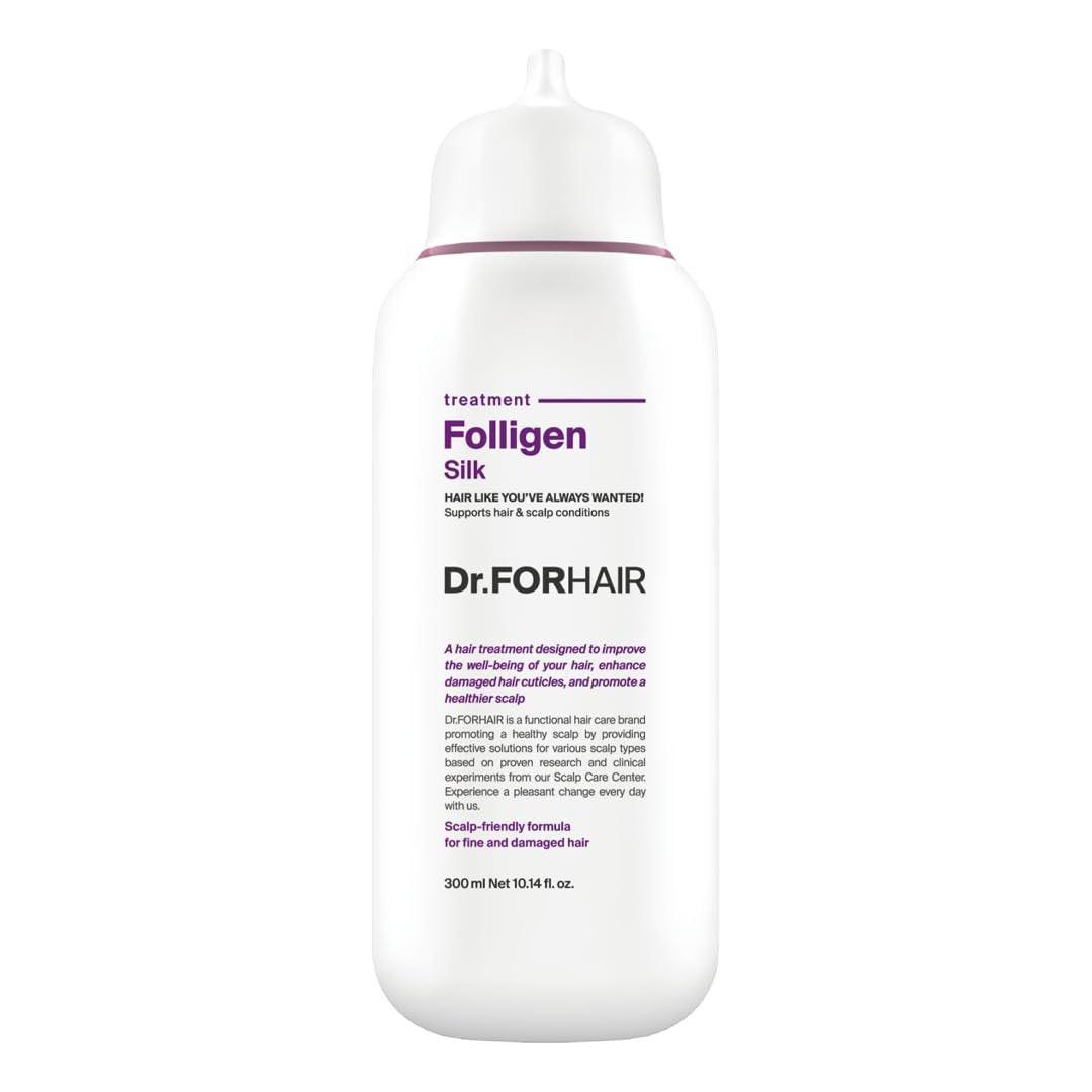 DR.FORHAIR Folligen Silk Treatment – Koreanische Haarkur für trockenes & geschädigtes Haar – Kopfhautbehandlung & Haarmaske für kräftigeres & voller aussehendes Haar, 300 ml