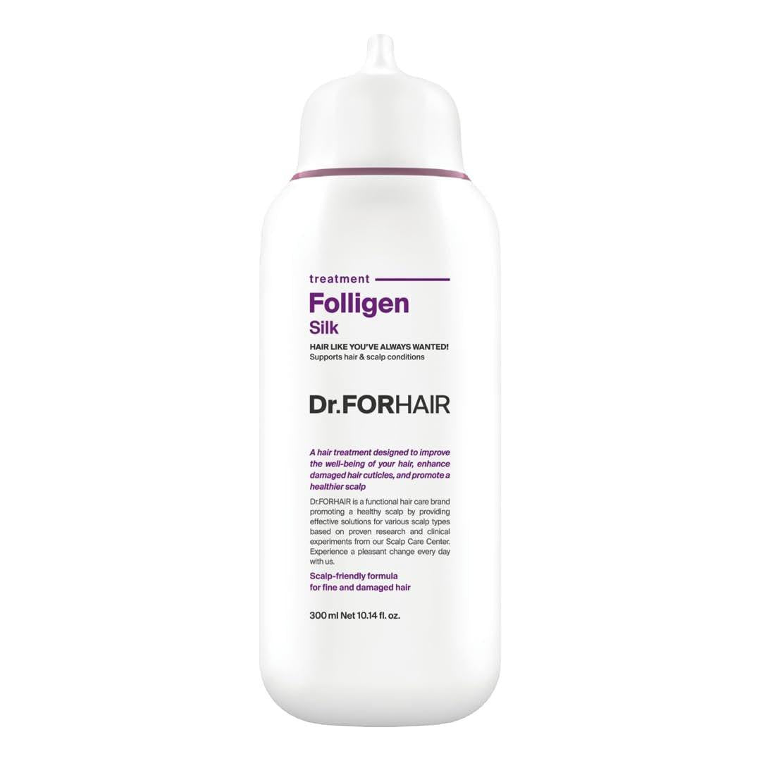 DR.FORHAIR Folligen Silk Treatment – Koreanische Haarkur für trockenes & geschädigtes Haar – Kopfhautbehandlung & Haarmaske für kräftigeres & voller aussehendes Haar, 300 ml
