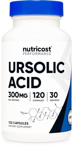 Nutricost Ursolsäure 300 mg, 120 Kapseln - Vegetarisch, Nicht GVO, Glutenfrei, Sojafrei
