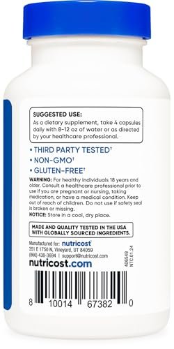 Nutricost Ursolsäure 300 mg, 120 Kapseln - Vegetarisch, Nicht GVO, Glutenfrei, Sojafrei
