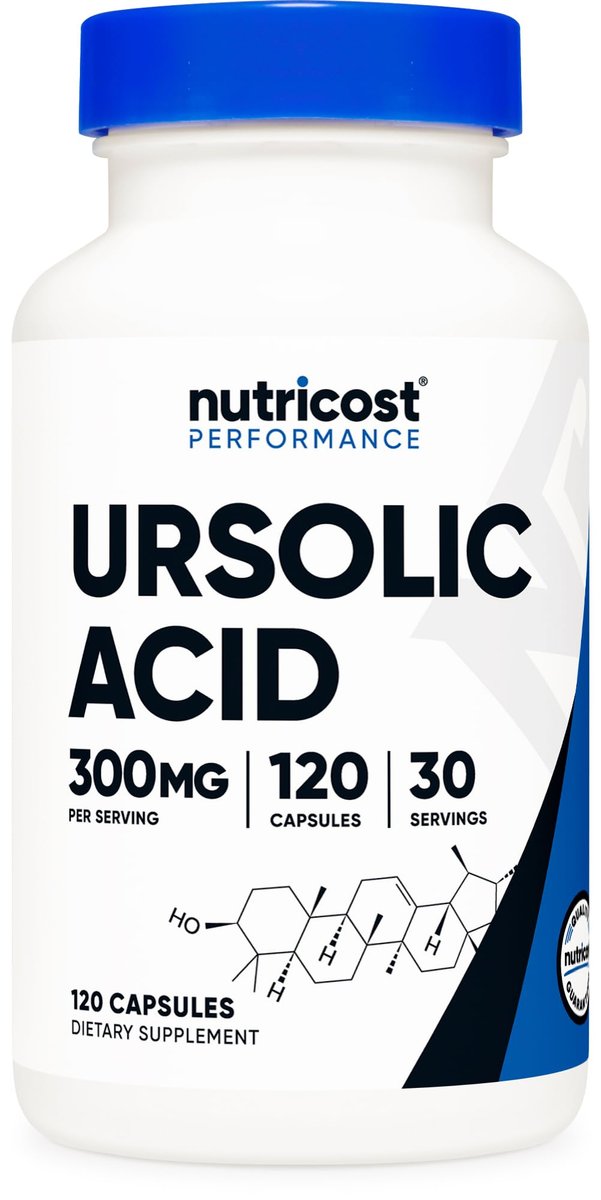 Nutricost Ursolsäure 300 mg, 120 Kapseln - Vegetarisch, Nicht GVO, Glutenfrei, Sojafrei