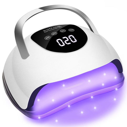Wisdompark LED-Nagellampe 220W für Gelnägel – Schnellhärtender UV-Trockner mit 57 Lampenperlen, 4 Timer, Professionelles UV-Licht für Heim-Salon Nagelkunst-Werkzeuge, Weiß