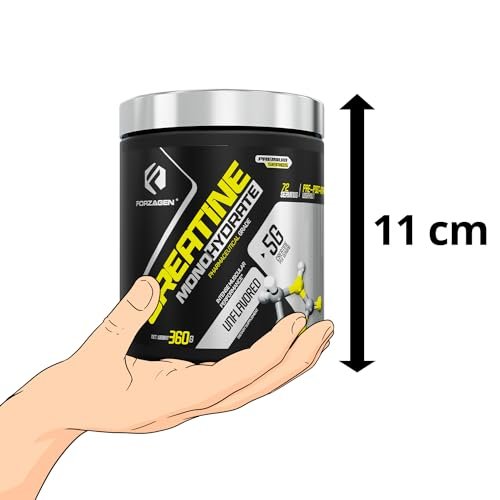 Forzagen Creatin Monohydrat Pulver – Geschmacksneutral, mikronisiertes Kreatin für Muskelaufbau für Männer & Frauen, 72 Portionen, 360 g