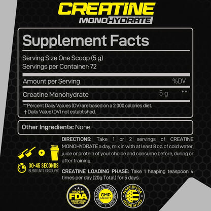 Forzagen Creatin Monohydrat Pulver – Geschmacksneutral, mikronisiertes Kreatin für Muskelaufbau für Männer & Frauen, 72 Portionen, 360 g