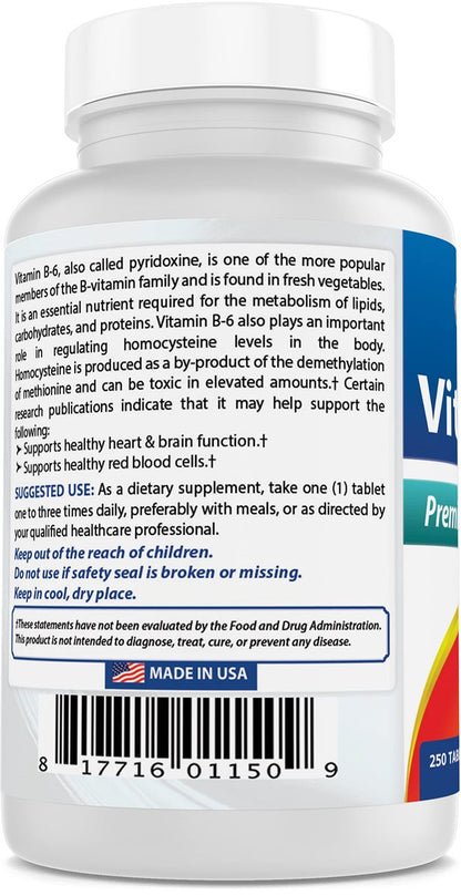 Best Naturals Vitamin B6 25 mg – 500 Tabletten (2er-Pack) – Hochdosiertes Pyridoxal-5-Phosphat