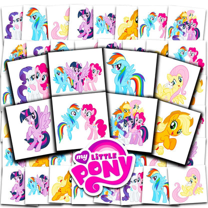 My Little Pony Tattoos Partytüten-Bundle – 70+ einzelverpackte temporäre Tattoos für Kinder (MLP Partyzubehör, hergestellt in den USA)