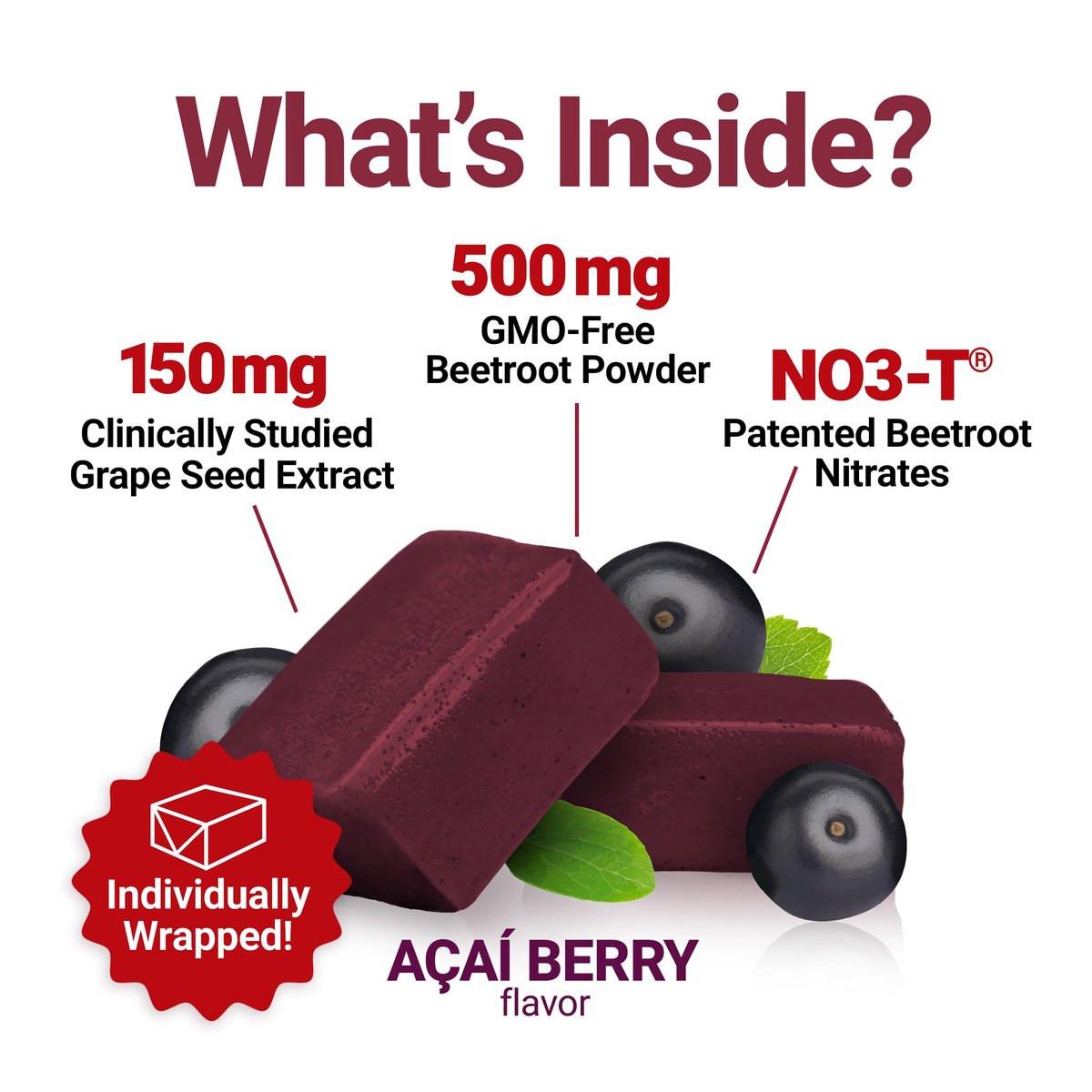 Force Factor Total Beets Blutdruck Unterstützung mit Rote-Bete-Pulver, leckere Kautabletten für herzgesunde Energie und erhöhtes Stickstoffmonoxid, 60 Kautabletten