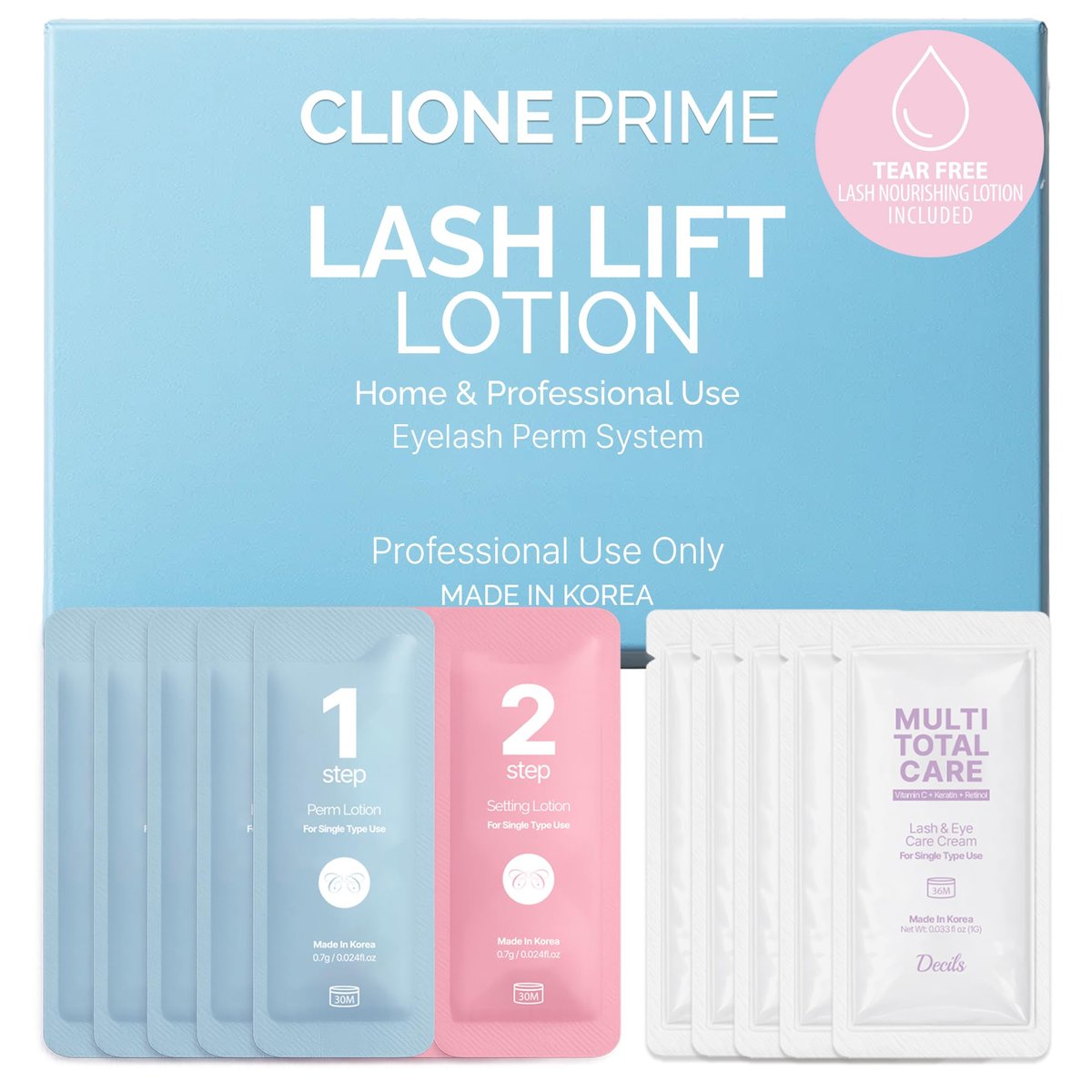 CLIONE PRIME Korean Lash Lift Lotion – Wimpernlotion für Wimpernlifting & Brow Lamination, für Zuhause und Profis