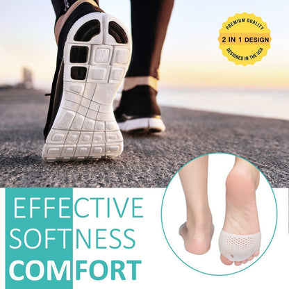 Metatarsal-Pads, Gel-Zehenspreizer, Ballenkorrektur-Polster, Zehenspacer, Ballenpolster, weich & atmungsaktiv, ideal für Morton-Neurom, Blasen, Diabetikerfüße, Hammerzehe, schnelle Schmerzlinderung – 2 Paar Weiß
