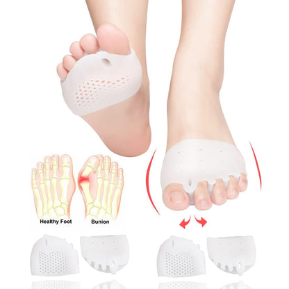 Metatarsal-Pads, Gel-Zehenspreizer, Ballenkorrektur-Polster, Zehenspacer, Ballenpolster, weich & atmungsaktiv, ideal für Morton-Neurom, Blasen, Diabetikerfüße, Hammerzehe, schnelle Schmerzlinderung – 2 Paar Weiß
