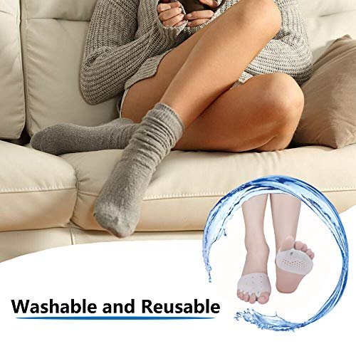 Metatarsal-Pads, Gel-Zehenspreizer, Ballenkorrektur-Polster, Zehenspacer, Ballenpolster, weich & atmungsaktiv, ideal für Morton-Neurom, Blasen, Diabetikerfüße, Hammerzehe, schnelle Schmerzlinderung – 2 Paar Weiß